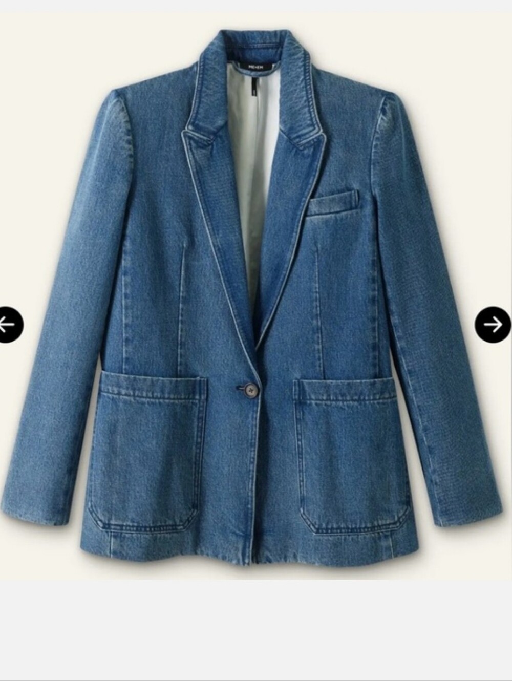 ME+EM Denim Blazer Denim Wear-With-Everything Blazer Women 6 - Picture 2 of 8